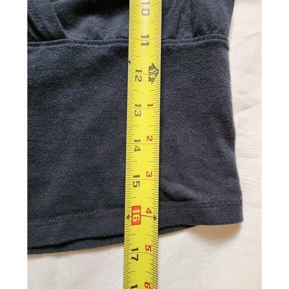 SO Juniors Blouse Tee Short Sleeve Cropped Wrap V-neck Pullover Black Size Large - Picture 8 of 8